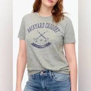J Crew Backyard Croquet Graphic Tee -NWT